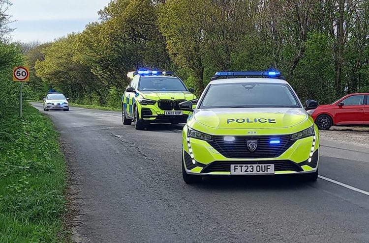 Air ambulance lands for crash on Wiltshire country road