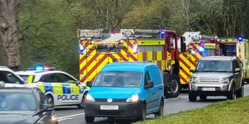 Driver taken to hospital after crashing down embankment on A420
