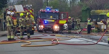 Firefighters tackle Wiltshire restaurant blaze as B-road closed