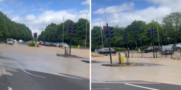Police close busy Swindon route after water main bursts