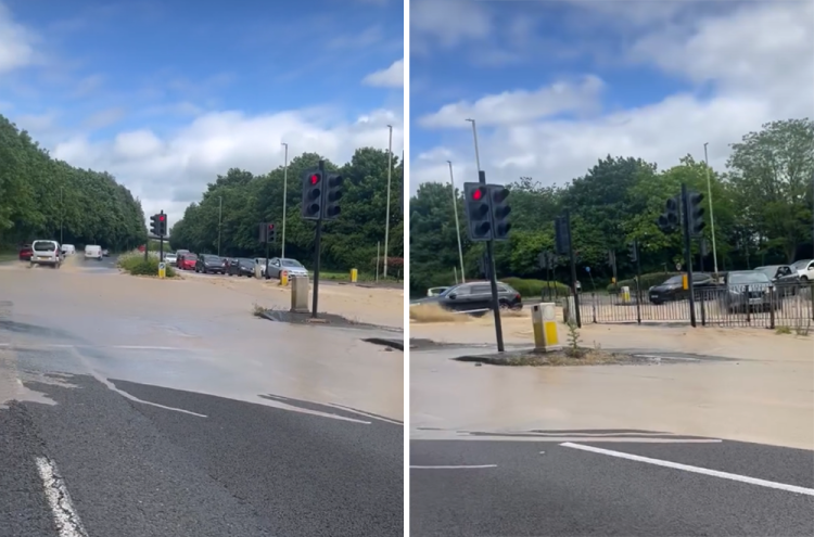 Police close busy Swindon route after water main bursts