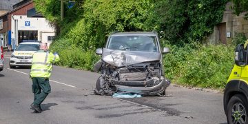 Emergency services attend two-vehicle crash on Box Hill
