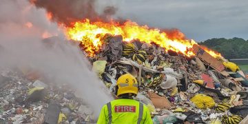 Fire service shares new photos of blaze at Wiltshire landfill site