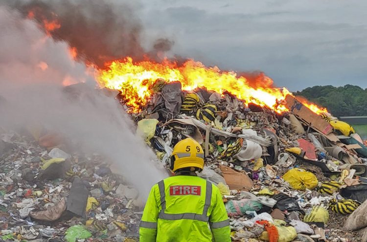 Fire service shares new photos of blaze at Wiltshire landfill site
