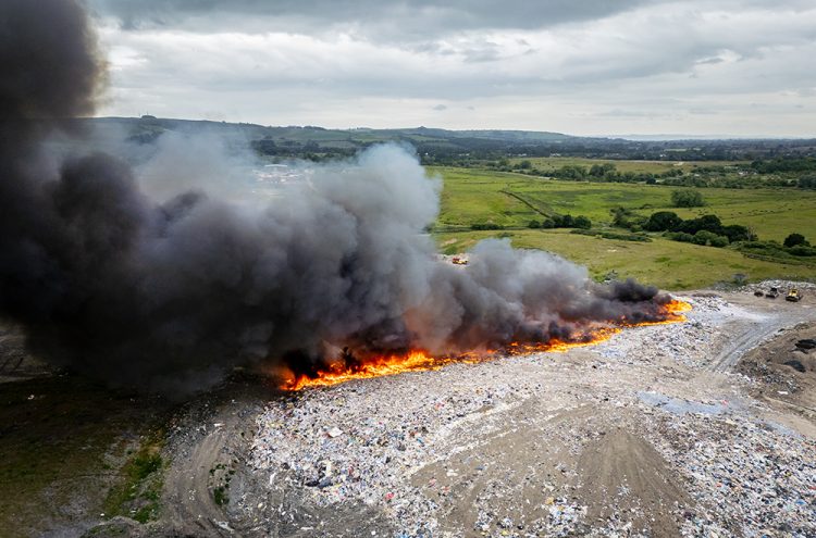Major blaze at Wiltshire landfill site as firefighters race to scene