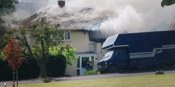 More than 20 firefighters battle blaze at house in Warminster