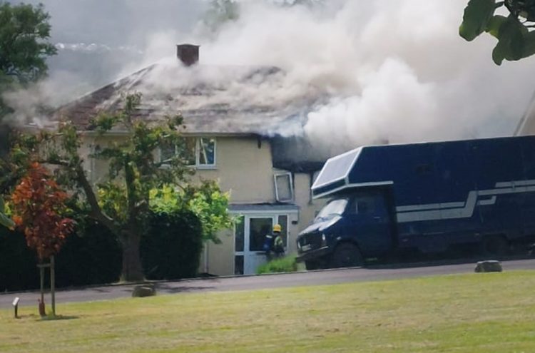 More than 20 firefighters battle blaze at house in Warminster