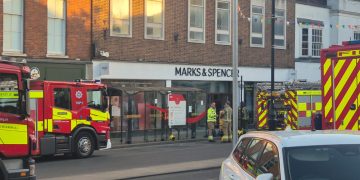 Several fire crews battle blaze at M&S in Salisbury city centre
