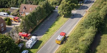 Road closed in Highworth after damaged electric cable causes fire