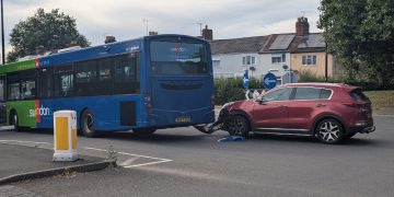 Crash involving car and bus obstructs busy Swindon route