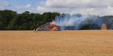 Two suspects flee after arson attack on haystack in Wiltshire field