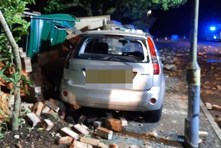 Police helicopter circles after driver flees Warminster wall crash