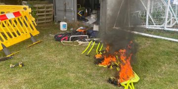 ‘Four youths seen running away’ from football club arson attack