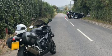 Emergency services called to A342 crash involving overturned car
