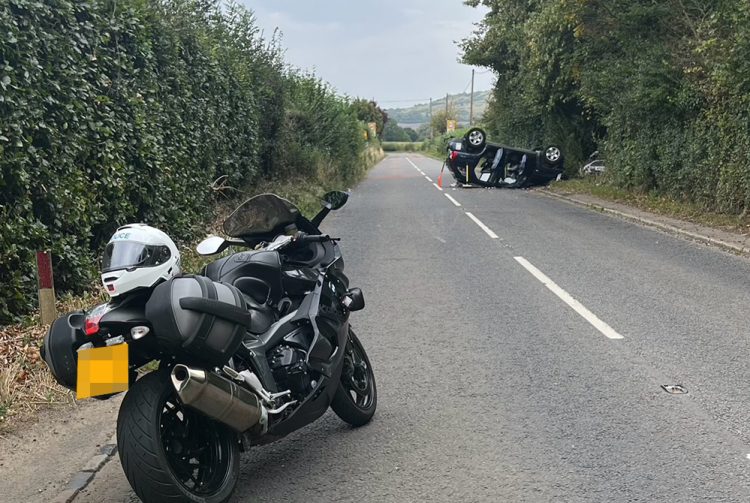 Emergency services called to A342 crash involving overturned car