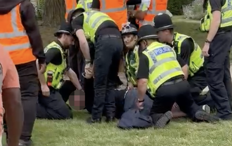 ‘Homophobic protestor’ detained on ground at Swindon Pride