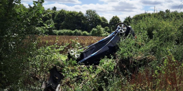 Drink driver arrested after flipping car upside down near Swindon
