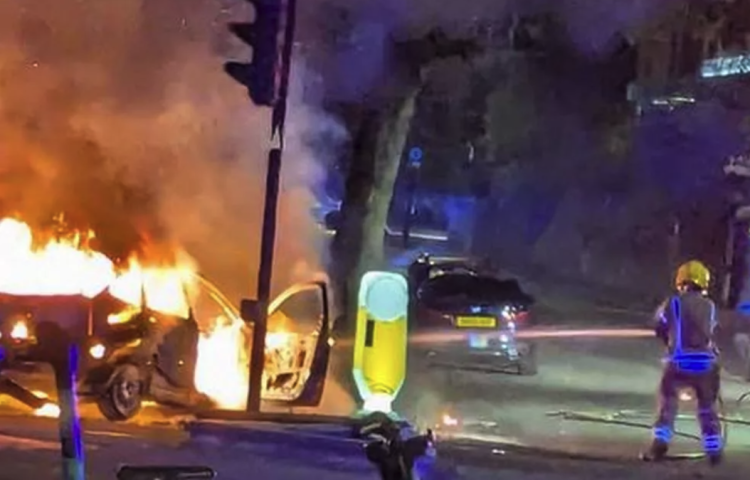 Five-year-old girl dies after car bursts into flames following crash