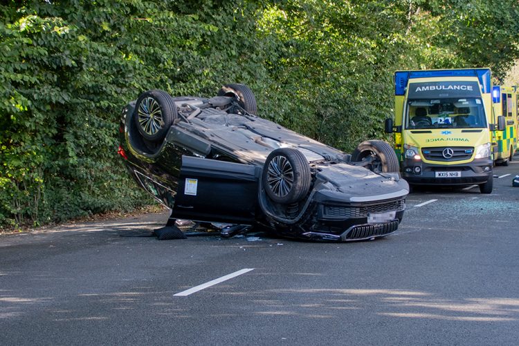 Two hospitalised after car overturns in Bradford on Avon crash