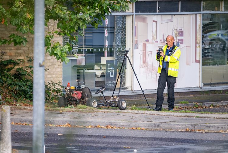 PICTURES: Police examine go-kart after man seriously hurt in crash