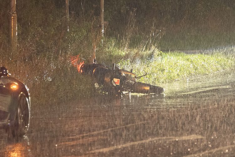 Motorbike crash in Bassett leaves rider injured in heavy rain for hours