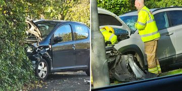 Road partially blocked as emergency services attend Trowbridge crash