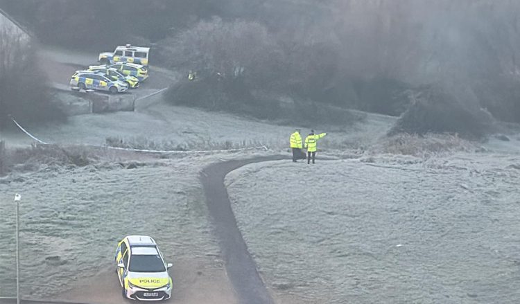 Police cordon off woodland after body discovery in Swindon