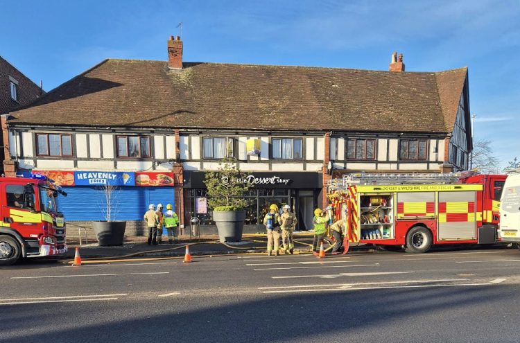 Firefighters tackle flames at Swindon dessert shop