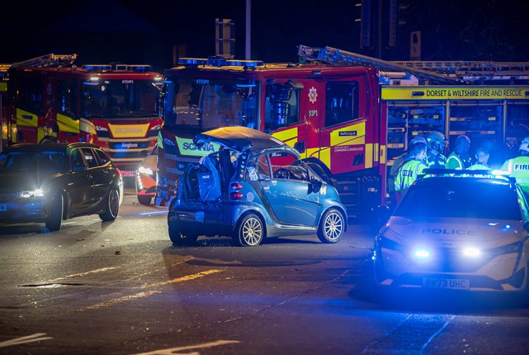 Woman trapped in overturned car after dramatic Swindon crash