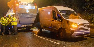Crash involving bus and van on bridge shuts Wiltshire route