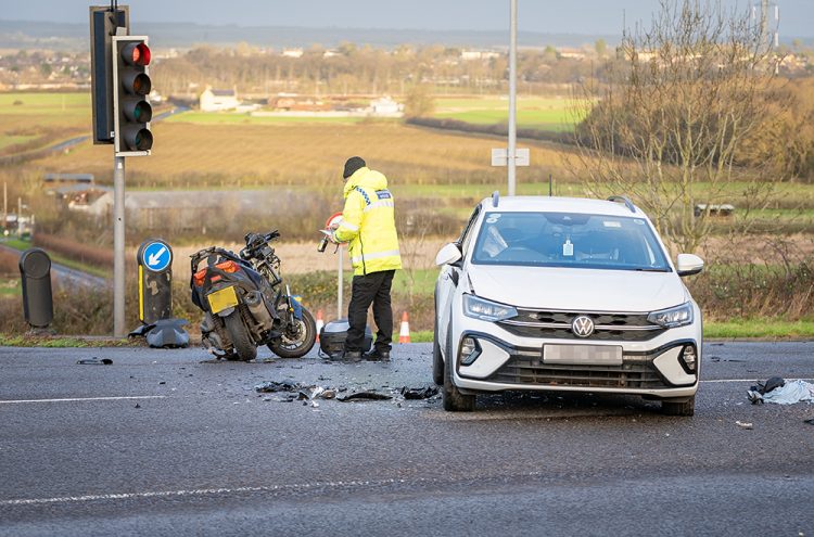 Major road in Wiltshire closed following serious motorbike crash