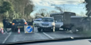 Multi-vehicle crash blocks road in village near Chippenham