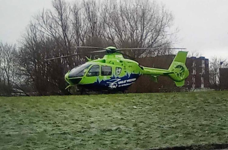 Casualty airlifted to Bristol hospital after incident in Swindon