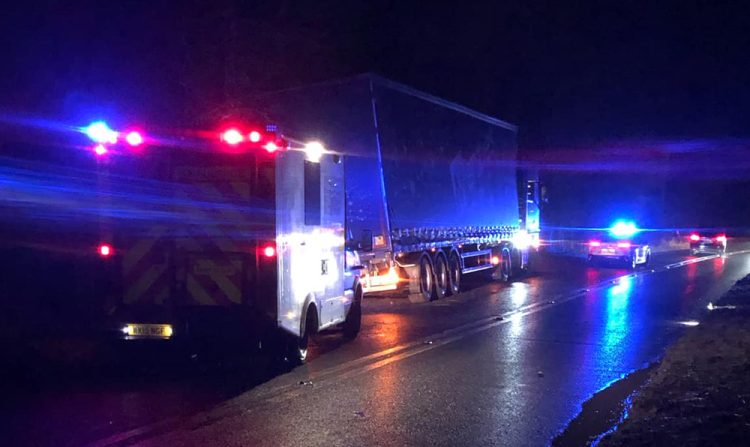 Lorry crashes into ditch on busy A-road in rural Wiltshire