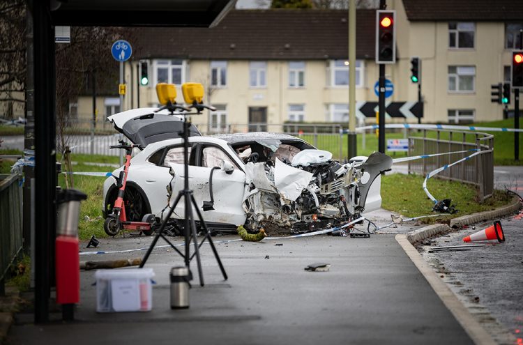 Man killed as electric Porsche ploughs into tree in Cheltenham