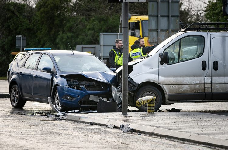 Van sporting ‘phallus drawings’ involved in Melksham junction crash