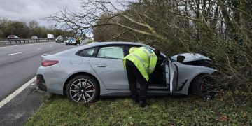 Driver crashes BMW on A419 after ‘going home from work unwell’