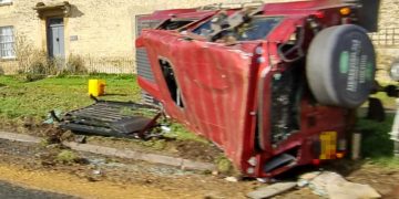 Traffic chaos as vehicle overturns in crash in Chippenham route