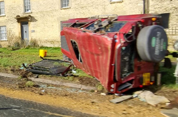 Traffic chaos as vehicle overturns in crash in Chippenham route