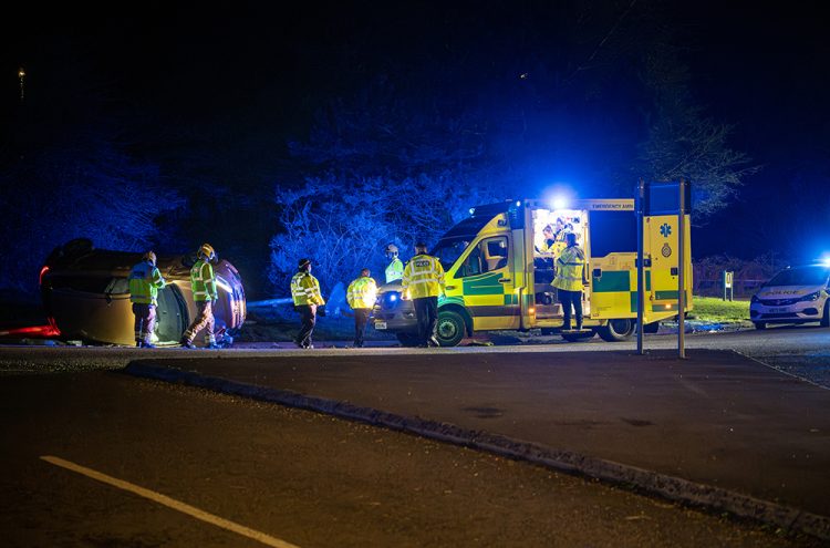 Car overturns in ‘very scary’ crash on Chippenham roundabout
