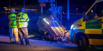 Car overturns in ‘very scary’ crash on Chippenham roundabout
