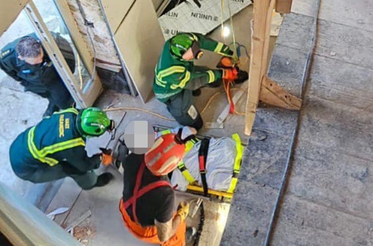 Rescue operation as man falls from scaffolding in Marlborough