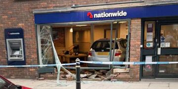 Car ploughs through front of Nationwide bank in Trowbridge