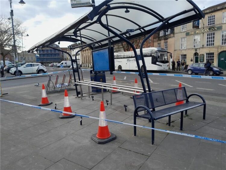 Bus shelter cordoned off after Devizes town centre incident