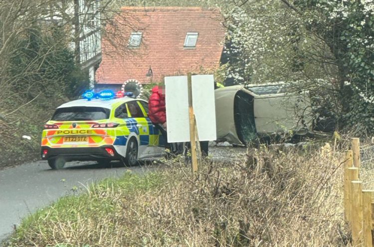 Teen boy arrested after flipping car in countryside near Swindon
