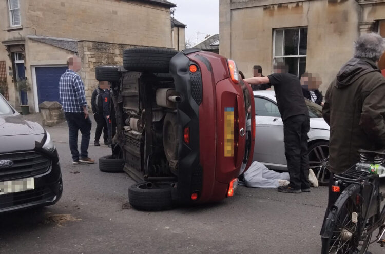 Firefighters rescue driver from overturned car after Corsham crash