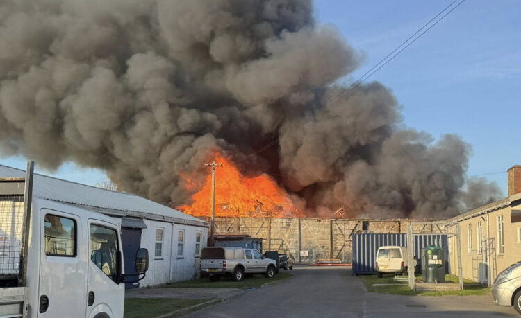 ‘Chemical warning’ as major blaze breaks out in Wiltshire town