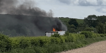 Busy Wiltshire route closed both ways after lorry catches fire