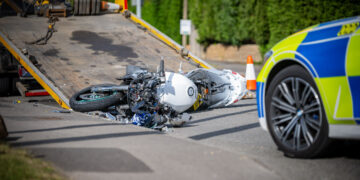 Biker and pillion passenger seriously injured in A361 collision