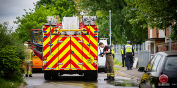 Man and dog rescued as blaze breaks out in Swindon flat